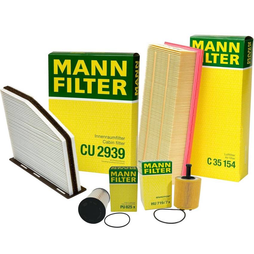 Audi Air / Cabin Air / Fuel / Engine Oil Filter Kit 5C0129620 - MANN-FILTER 3739286KIT